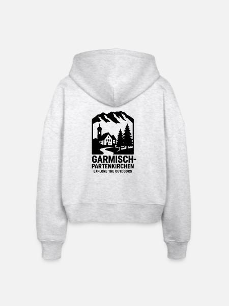Garmisch Partenkirchen - Stanley/Stella Boxy Frauen Bio Zip Hoodie Ida - Weiß meliert