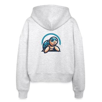 Meeresschildkröte - Stanley/Stella Boxy Frauen Bio Zip Hoodie Ida - Weiß meliert - Hinten - AI Model Female 172 dark (172cm)