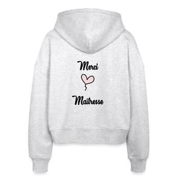 GELIEBTE - Stanley/Stella Boxy Frauen Bio Zip Hoodie Ida - Weiß meliert - Hinten - AI Model Female 172 dark (172cm)