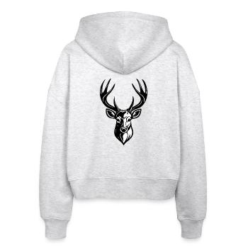 DEER HEAD - Stanley/Stella Boxy Women’s Organic Zip Hoodie Ida - heather white - Back - AI Model Female 172 dark (172cm)