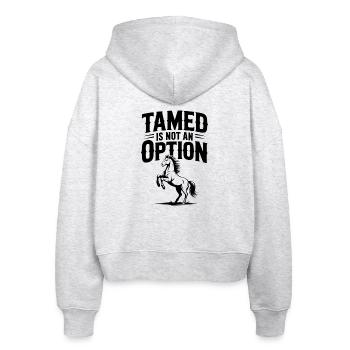 Gezähmt ist keine Option - Stanley/Stella Boxy Frauen Bio Zip Hoodie Ida - Weiß meliert - Hinten - AI Model Female 172 dark (172cm)