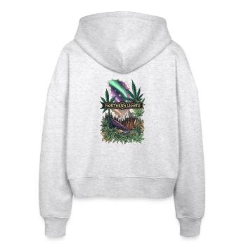 NORTHERN LIGHTS - Stanley/Stella Boxy Frauen Bio Zip Hoodie Ida - Weiß meliert - Hinten - AI Model Female 172 dark (172cm)