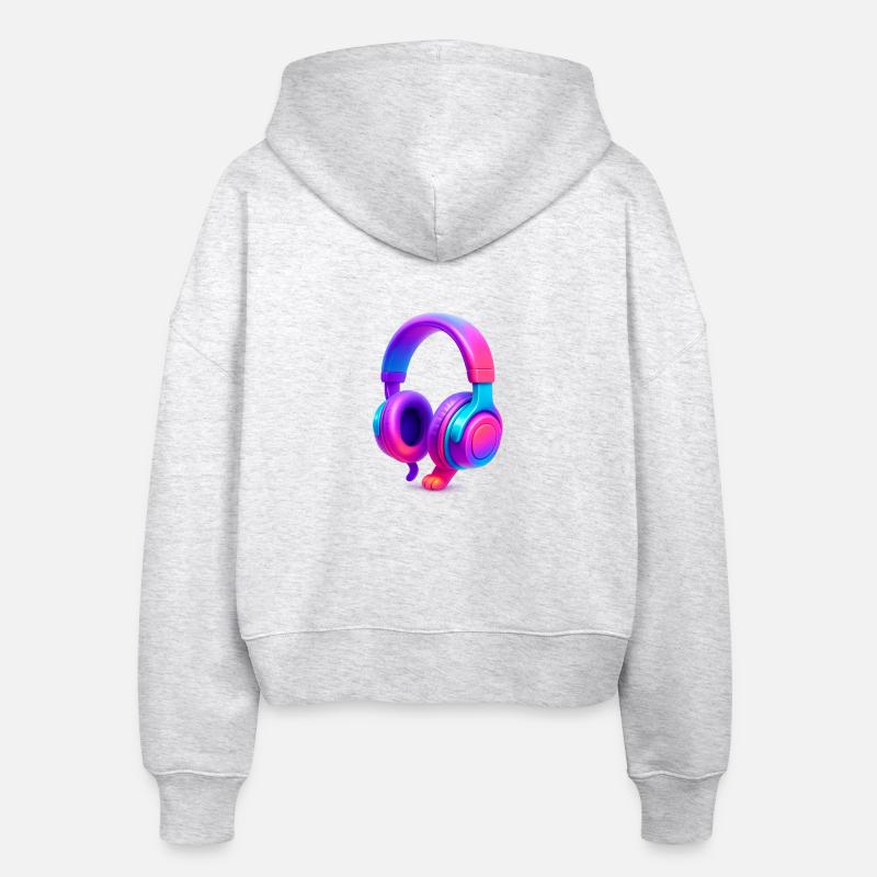 Casque Neon Gradient - Veste à capuche bio Ida Stanley/Stella Femme - blanc chiné