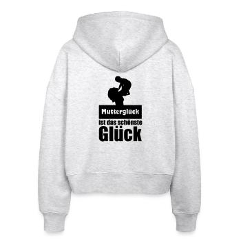 Mutterglück Mutter Muttertag Geburt Geschenk - Stanley/Stella Boxy Frauen Bio Zip Hoodie Ida - Weiß meliert - Hinten - AI Model Female 172 dark (172cm)