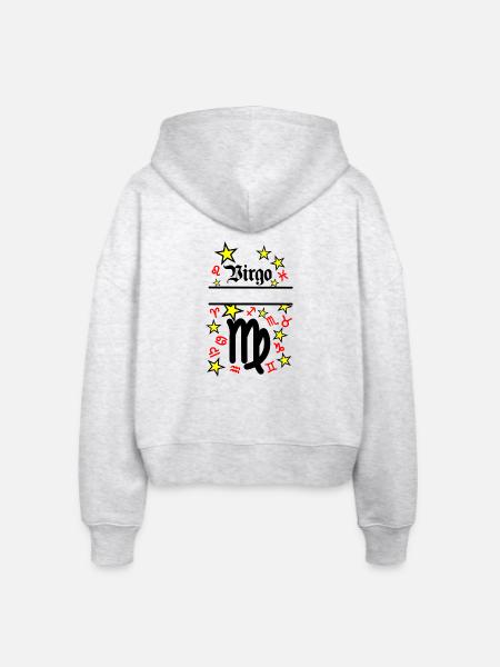 Jungfrau Jungfrau Sternzeichen - Stanley/Stella Boxy Frauen Bio Zip Hoodie Ida - Weiß meliert