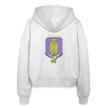Provençal cicada with olives - Stanley/Stella Boxy Women’s Organic Zip Hoodie Ida - heather white - Back - AI Model Female 172 dark (172cm)