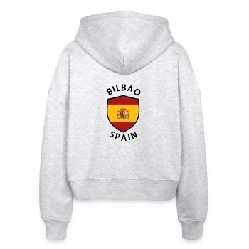 Bilbao Schild Spanien Wappen Abschlag - Stanley/Stella Boxy Frauen Bio Zip Hoodie Ida - Weiß meliert - Hinten - AI Model Female 172 dark (172cm)