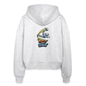 Fussballroboter macht Fallrückzieher - Stanley/Stella Boxy Frauen Bio Zip Hoodie Ida - Weiß meliert - Hinten - AI Model Female 172 dark (172cm)