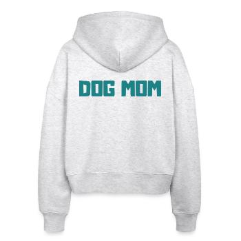 DOG MOM - Stanley/Stella Boxy Frauen Bio Zip Hoodie Ida - Weiß meliert - Hinten - AI Model Female 172 dark (172cm)