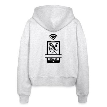 Anruf Telefon Friseur Haarschnitt - Stanley/Stella Boxy Frauen Bio Zip Hoodie Ida - Weiß meliert - Hinten - AI Model Female 172 dark (172cm)
