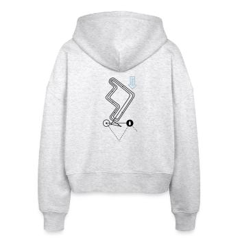 Regattabahn Segelsport Regatta Bahn Segeln Kurs - Stanley/Stella Boxy Frauen Bio Zip Hoodie Ida - Weiß meliert - Hinten - AI Model Female 172 dark (172cm)
