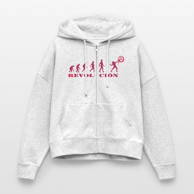 r-evolution, evolution, revolution, street art, Stanley/Stella Boxy Women’s Organic Zip Hoodie Ida