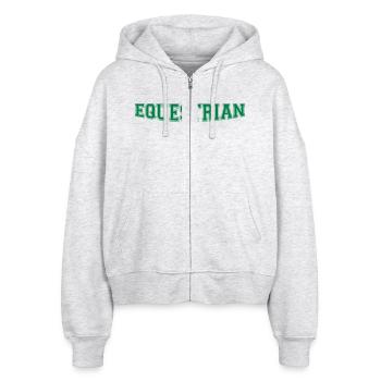 Equestrian Writing - Stanley/Stella Boxy Women’s Organic Zip Hoodie Ida - heather white - Front - AI Model Female 172 dark (172cm)