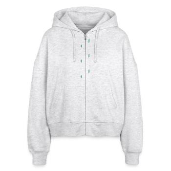 check - check mark - tick - Stanley/Stella Boxy Women’s Organic Zip Hoodie Ida - heather white - Front - AI Model Female 172 dark (172cm)