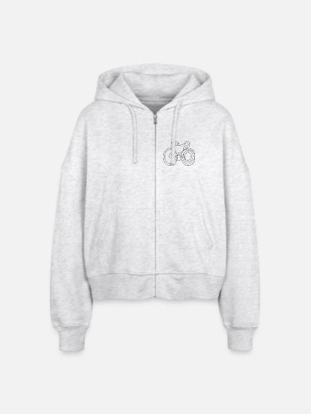 RENNRAD - Stanley/Stella Boxy Frauen Bio Zip Hoodie Ida - Weiß meliert