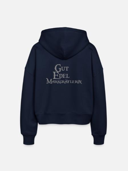 Gut Edel MarkgräflerIN - Stanley/Stella Boxy Frauen Bio Zip Hoodie Ida - Navy