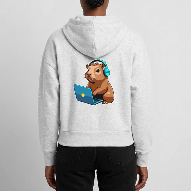 Capybara Programmer Coder Computer Stanley/Stella Boxy Women’s Organic Zip Hoodie Ida