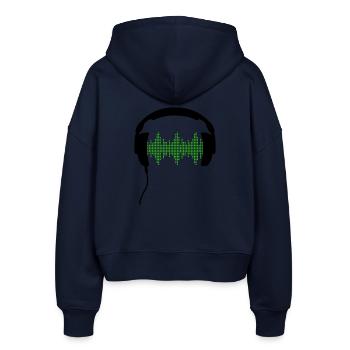 Casque DJ rhythm fréquence égaliseur sonore - Veste à capuche bio Ida Stanley/Stella Femme - marine - Dos - AI Model Female 172 light (172cm)