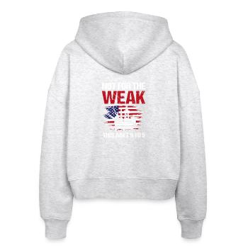 Ölfeld Bohrinsel Ölbohrinsel - Stanley/Stella Boxy Frauen Bio Zip Hoodie Ida - Weiß meliert - Hinten - AI Model Female 172 dark (172cm)