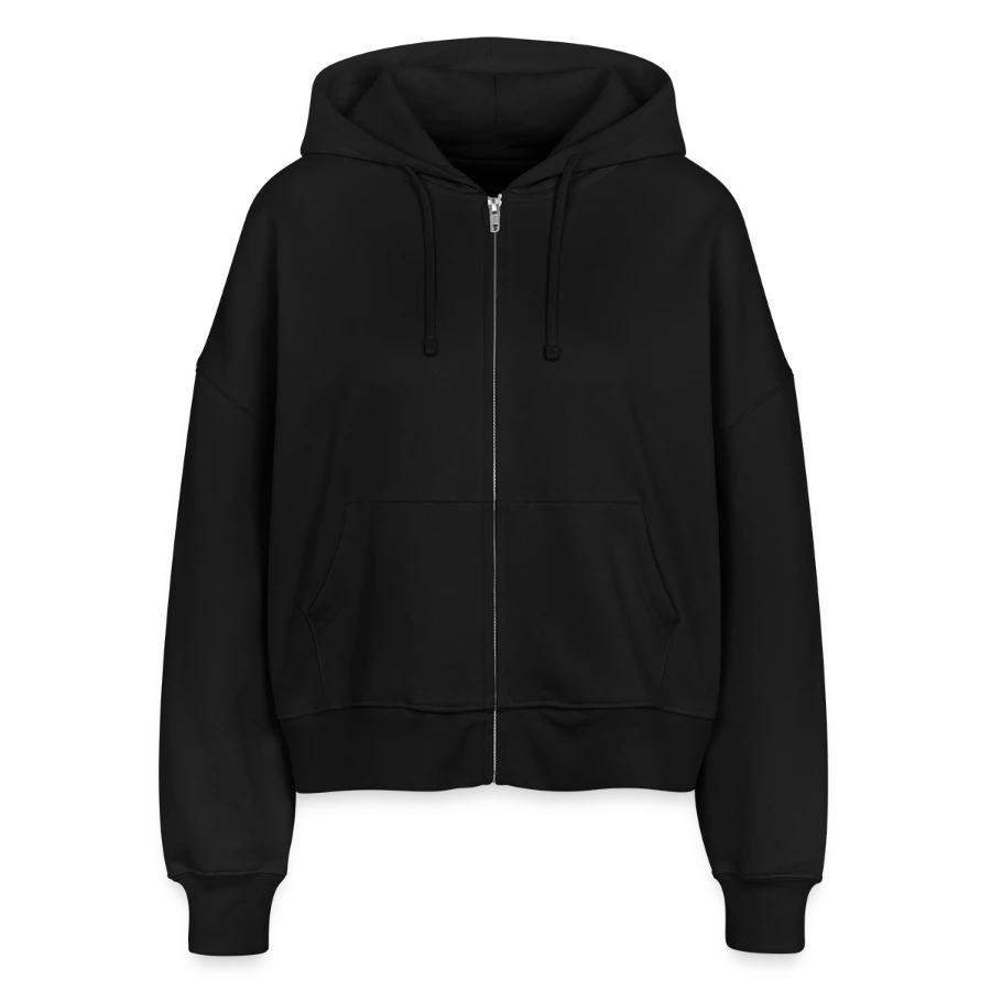 Zermatt badge on a stanley/stella boxy women’s organic zip hoodie ida, black