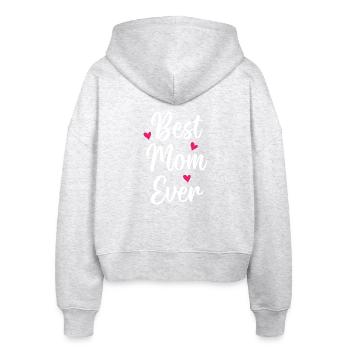 Beste Mutter aller Zeiten - Stanley/Stella Boxy Frauen Bio Zip Hoodie Ida - Weiß meliert - Hinten - AI Model Female 172 dark (172cm)
