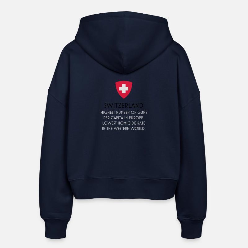 Guns control Swiss - Felpa ecologica con cappuccio e cerniera Ida da donna di Stanley/Stella - navy