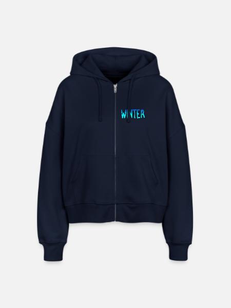 SCHRIFTZUG WINTER - Stanley/Stella Boxy Frauen Bio Zip Hoodie Ida - Navy