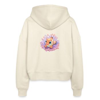Baby clownfish in his anemone - Stanley/Stella Boxy Women’s Organic Zip Hoodie Ida - soft Ecru - Back - AI Model Female 172 dark (172cm)