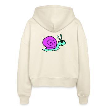 Schnecke Sonnenbrille Cool schwarze Brille Lächeln - Stanley/Stella Boxy Frauen Bio Zip Hoodie Ida - Natur - Hinten - AI Model Female 172 dark (172cm)