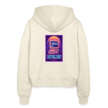 Supportez les speedrunners | Minuterie de jeu rétro - Veste à capuche bio Ida Stanley/Stella Femme - écru doux - Dos - AI Model Female 172 dark (172cm)