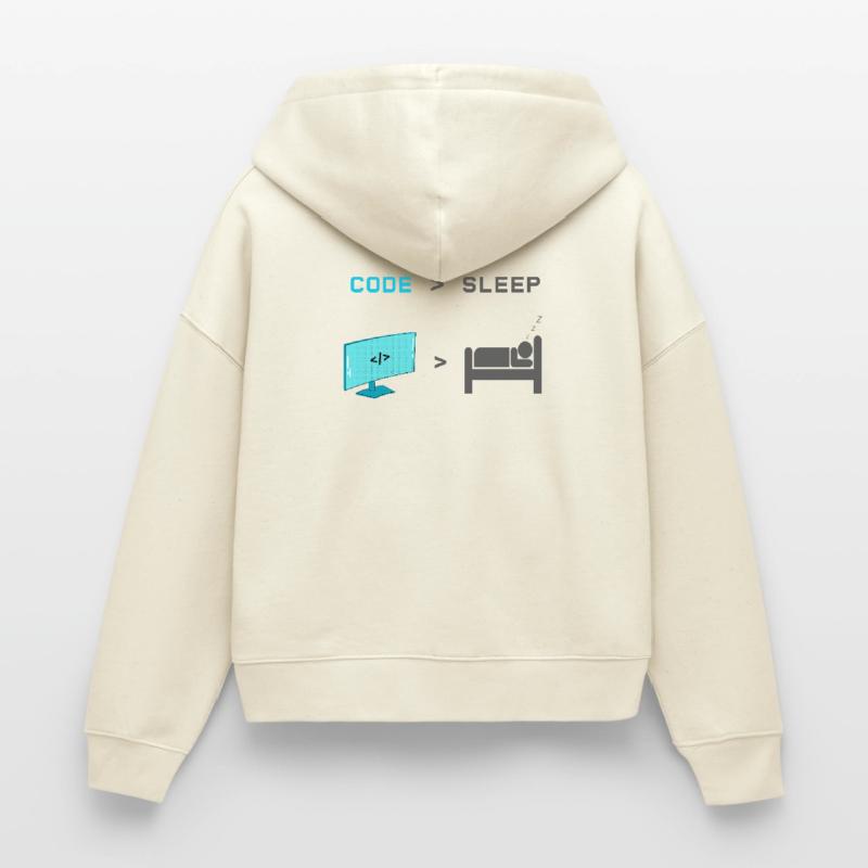Code vs Sleep: Coder im Schlafmodus Stanley/Stella Boxy Frauen Bio Zip Hoodie Ida