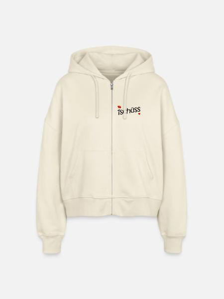 TSCHÜSS ABSCHIED HERZ - Stanley/Stella Boxy Frauen Bio Zip Hoodie Ida - Natur