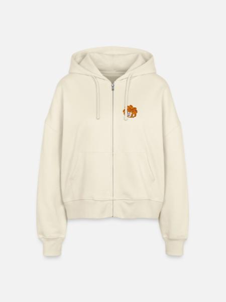Pumuckl Stickdesign - Stanley/Stella Boxy Frauen Bio Zip Hoodie Ida - Natur