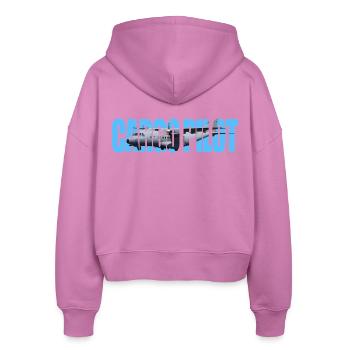 Cargo pilot CN-235 - Stanley/Stella Boxy Frauen Bio Zip Hoodie Ida - Pink - Hinten - AI Model Female 172 light (172cm)