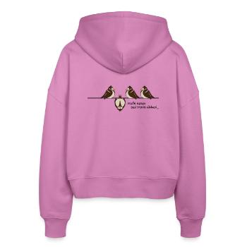 Spatz 'gegen den Strom' - Stanley/Stella Boxy Frauen Bio Zip Hoodie Ida - Pink - Hinten - AI Model Female 172 light (172cm)