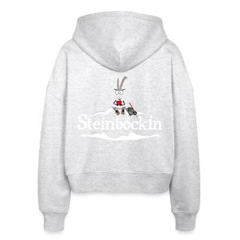 Steinböckin Wortspiel - Stanley/Stella Boxy Frauen Bio Zip Hoodie Ida - Weiß meliert - Hinten - AI Model Female 172 dark (172cm)