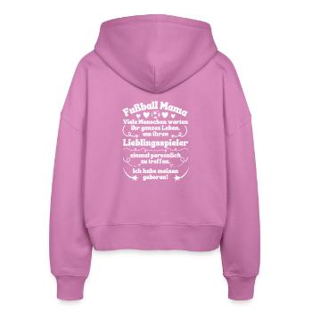 Fußball Mama Lieblingsspieler geboren - Stanley/Stella Boxy Frauen Bio Zip Hoodie Ida - Pink - Hinten - AI Model Female 172 light (172cm)
