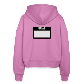 Nom tag - BONJOUR mon nom est - Veste à capuche bio Ida Stanley/Stella Femme - rose - Dos - AI Model Female 172 light (172cm)