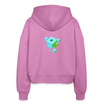 würfel pixel 3d nerd game mind craft Rubix Zauber  - Veste à capuche bio Ida Stanley/Stella Femme - rose - Dos - AI Model Female 172 light (172cm)