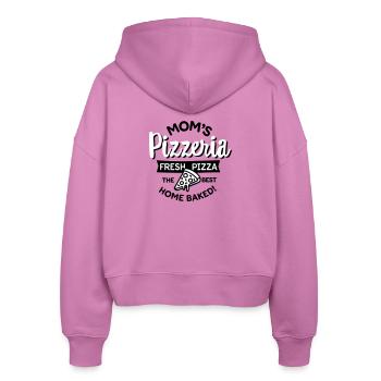 Moms's Pizzeria Mama Pizza Bäcker Muttertag Mutti - Stanley/Stella Boxy Frauen Bio Zip Hoodie Ida - Pink - Hinten - AI Model Female 172 light (172cm)