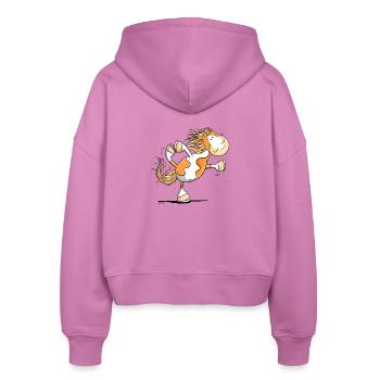 Lustiges Yoga Pferd I Pony - Stanley/Stella Boxy Frauen Bio Zip Hoodie Ida - Pink - Hinten - AI Model Female 172 light (172cm)