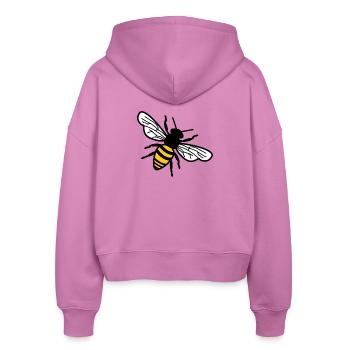 Honeybee logo for beekeeper - Stanley/Stella Boxy Women’s Organic Zip Hoodie Ida - pink - Back - AI Model Female 172 light (172cm)