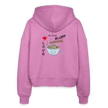 Reisnudeln Valentinstag - Stanley/Stella Boxy Frauen Bio Zip Hoodie Ida - Pink - Hinten - AI Model Female 172 light (172cm)