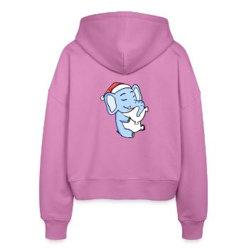 Elefant Niedlich Müde Ausschlafen Weihnachten - Stanley/Stella Boxy Frauen Bio Zip Hoodie Ida - Pink - Hinten - AI Model Female 172 light (172cm)