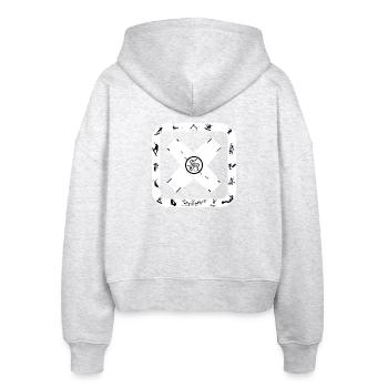 Kitesurfen - Stanley/Stella Boxy Frauen Bio Zip Hoodie Ida - Weiß meliert - Hinten - AI Model Female 172 dark (172cm)