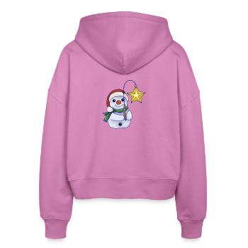 Schneemann mit Stern - Stanley/Stella Boxy Frauen Bio Zip Hoodie Ida - Pink - Hinten - AI Model Female 172 light (172cm)