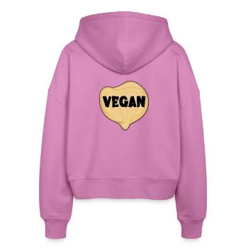 VEGAN PROTEIN CHICKPEAS - Stanley/Stella Boxy Women’s Organic Zip Hoodie Ida - pink - Back - AI Model Female 172 light (172cm)