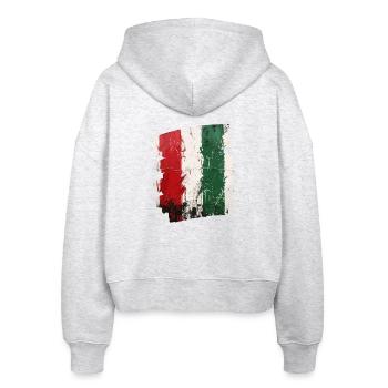 Italienische Flagge Italien - Stanley/Stella Boxy Frauen Bio Zip Hoodie Ida - Weiß meliert - Hinten - AI Model Female 172 dark (172cm)