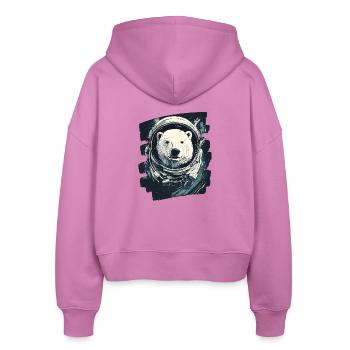 Eisbär Astronaut - Stanley/Stella Boxy Frauen Bio Zip Hoodie Ida - Pink - Hinten - AI Model Female 172 light (172cm)