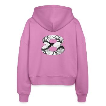 Motif serpent numéro 8 - Veste à capuche bio Ida Stanley/Stella Femme - rose - Dos - AI Model Female 172 light (172cm)